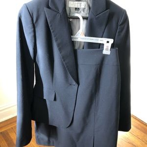 Tahari Navy Blue Skirt Suit Set